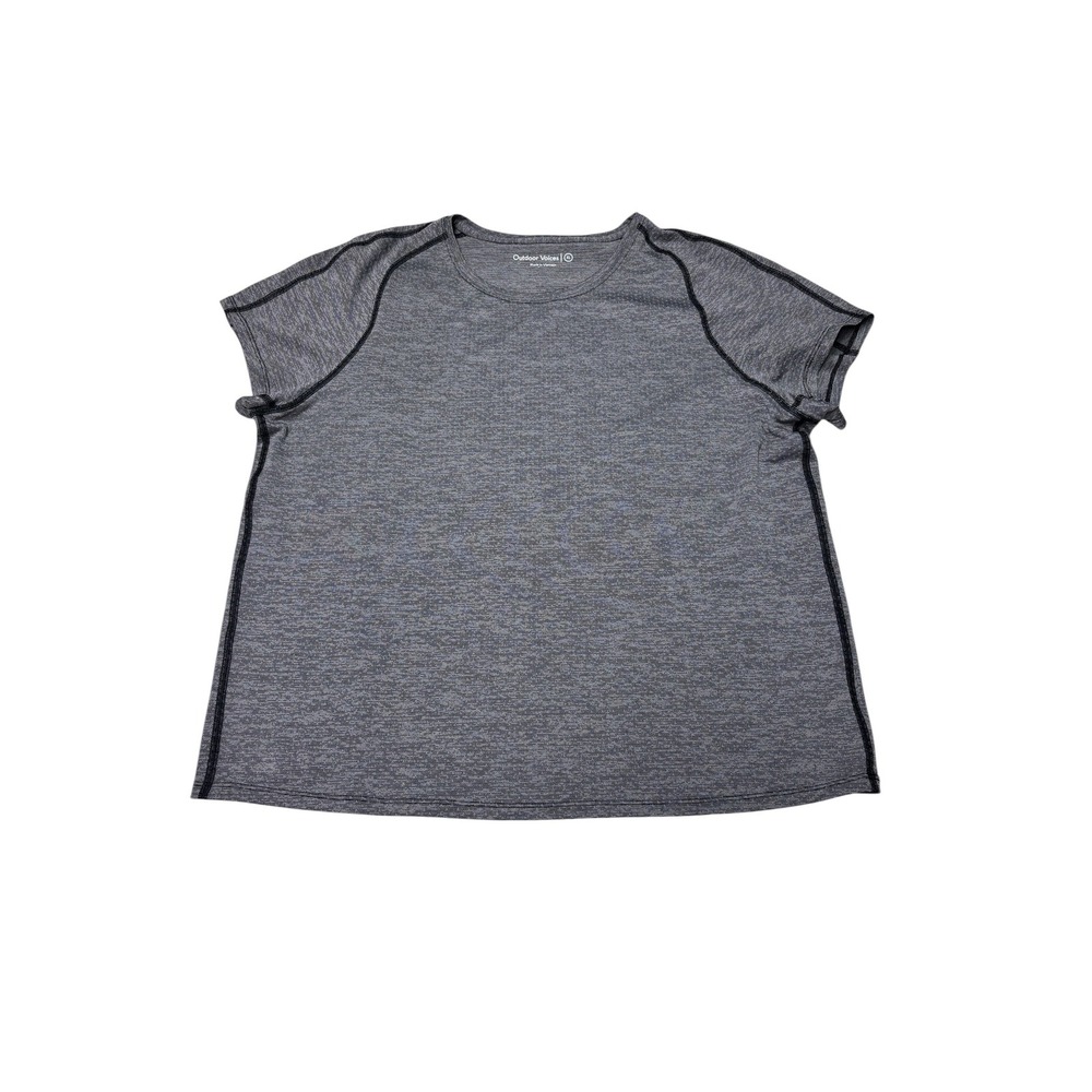Outdoor Voices Womens XL Grey Short Sleeve Activewear T-Shirt Recycled Polyester